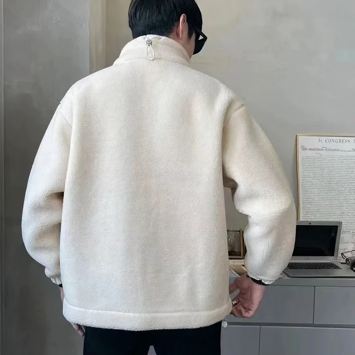 Veste polaire homme à col montant et fermeture zippée 4