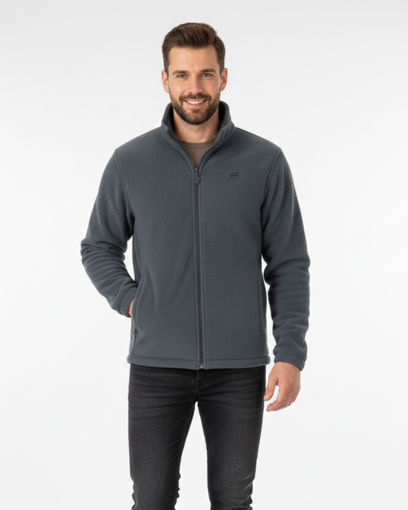 Veste polaire homme doublée sherpa à col montant et fermeture zippée 1