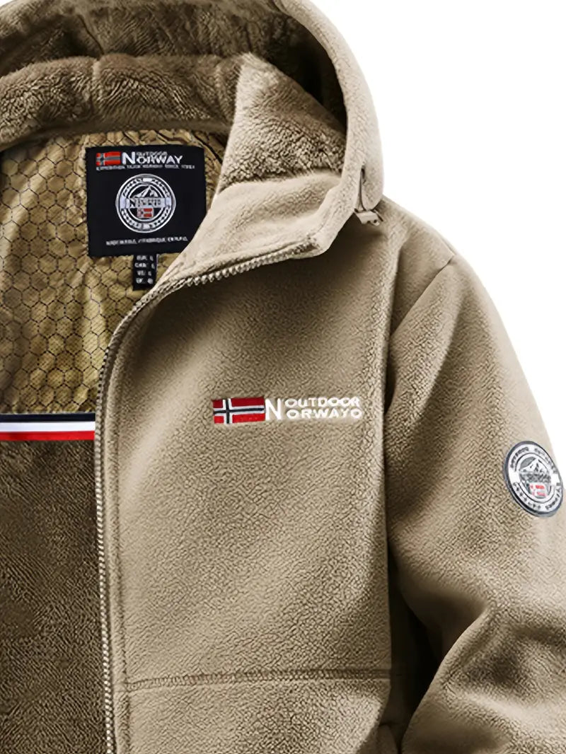 Veste polaire homme thermique coupe-vent à capuche 5