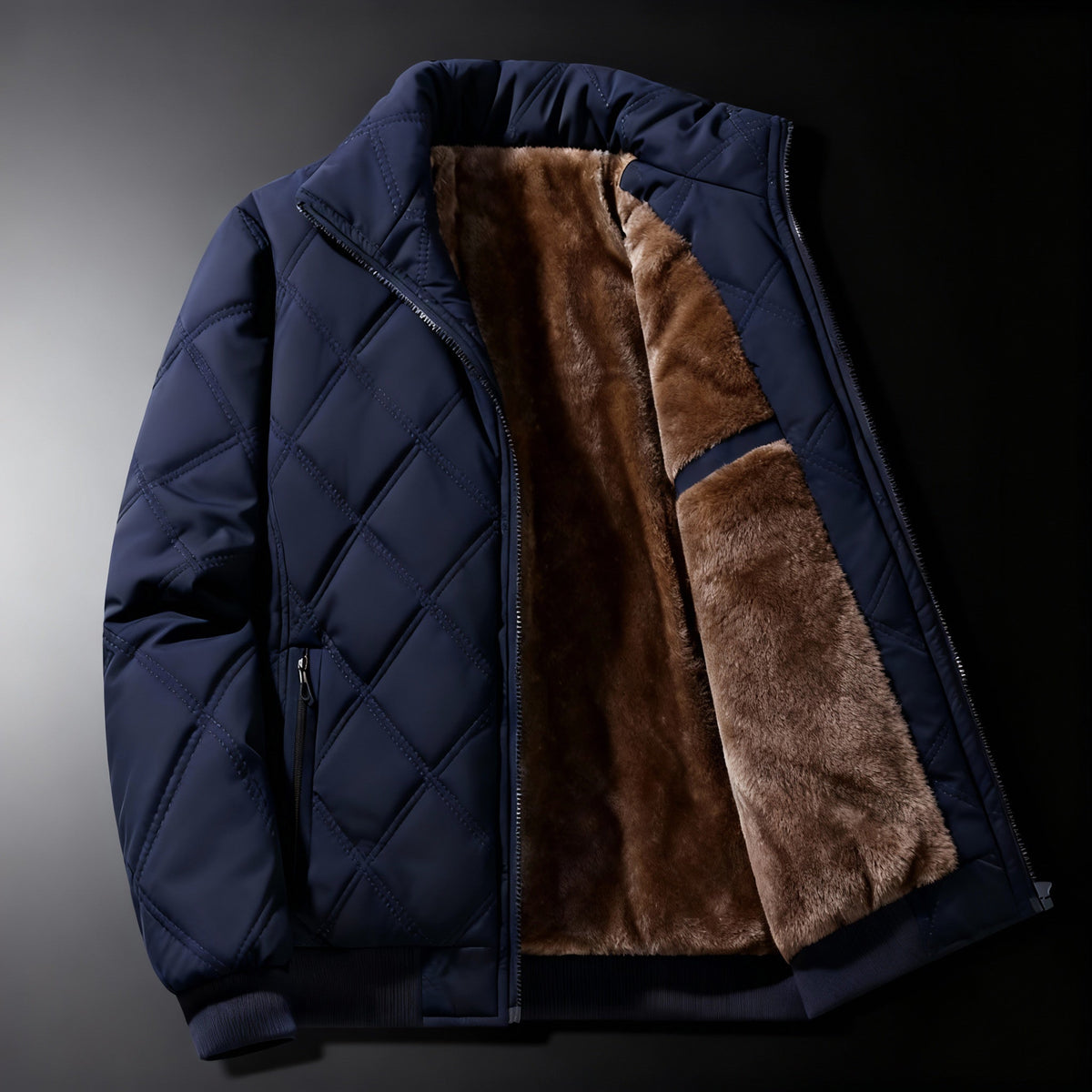 Veste polaire matelassée homme coupe-vent à fermeture zippée 4