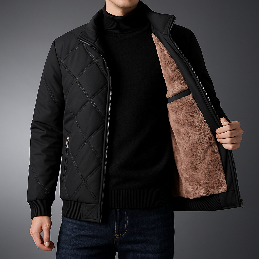 Veste polaire matelassée homme coupe-vent à fermeture zippée 8