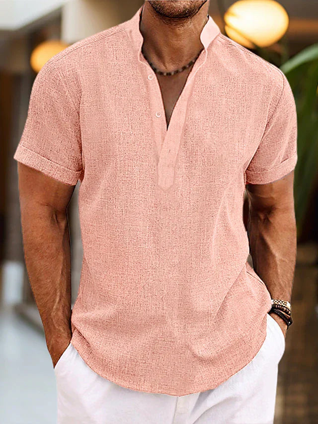 Lucas – Chemise à col ouvert et manches courtes pour homme