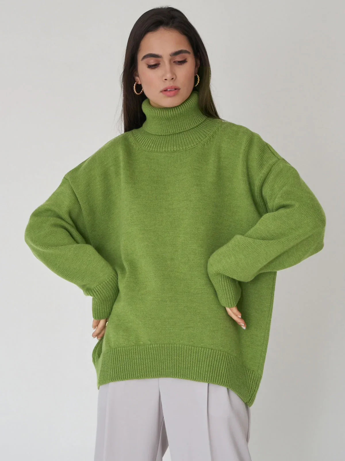 Adèle – Pull col roulé oversize femme