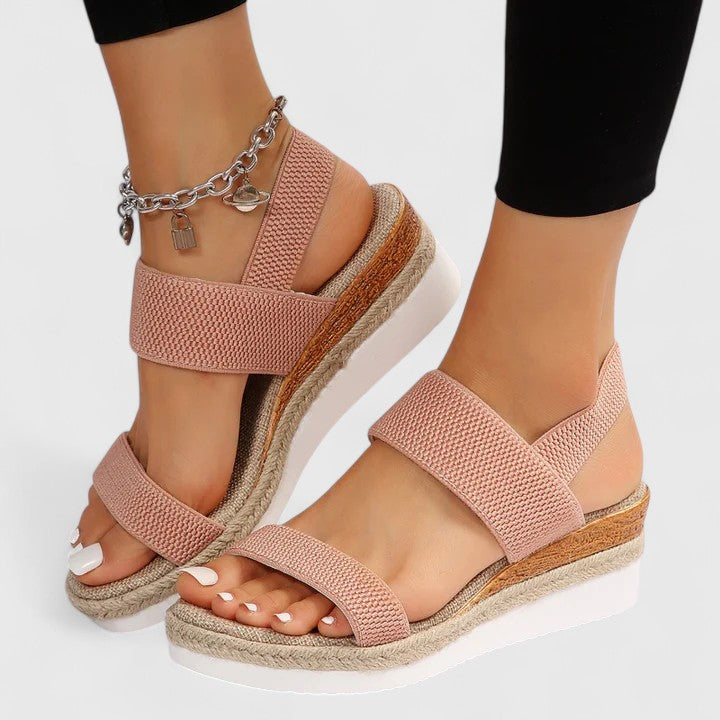 Eugénie – Sandales compensées à brides élastiques femme