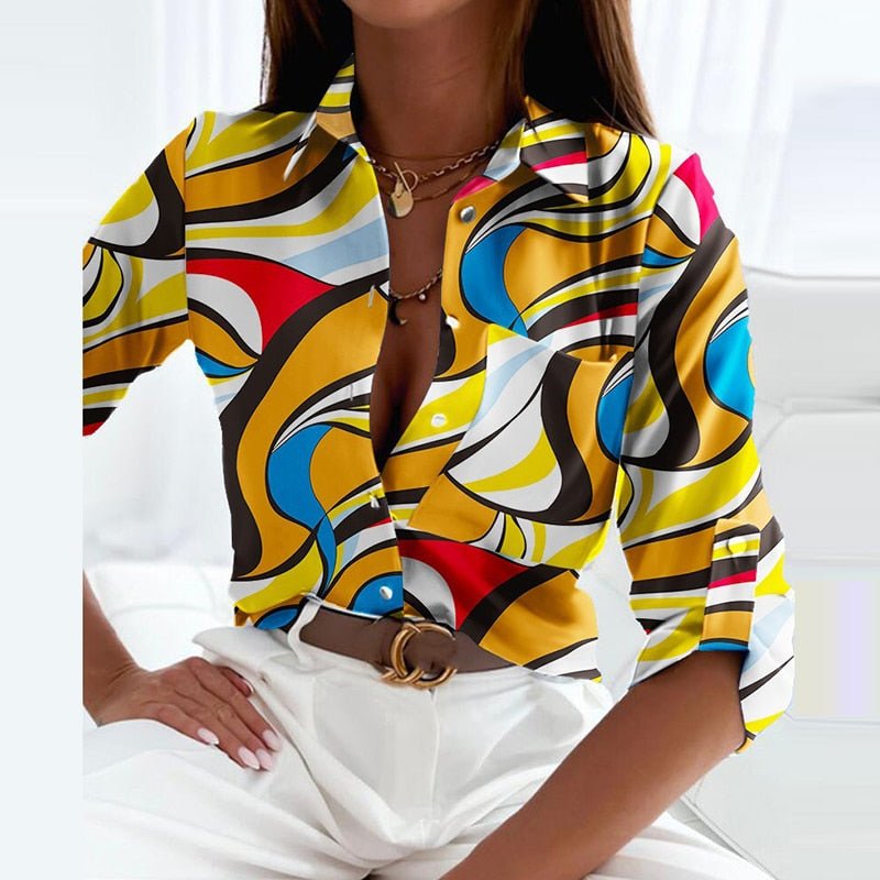 Quitterie – Blouse à col rabattu femme