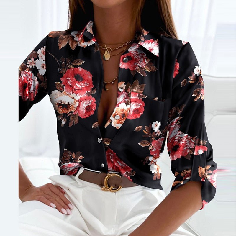 Quitterie – Blouse à col rabattu femme