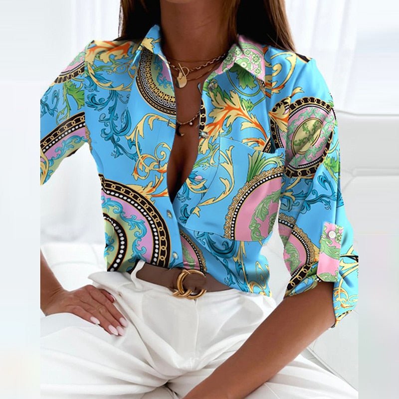 Quitterie – Blouse à col rabattu femme